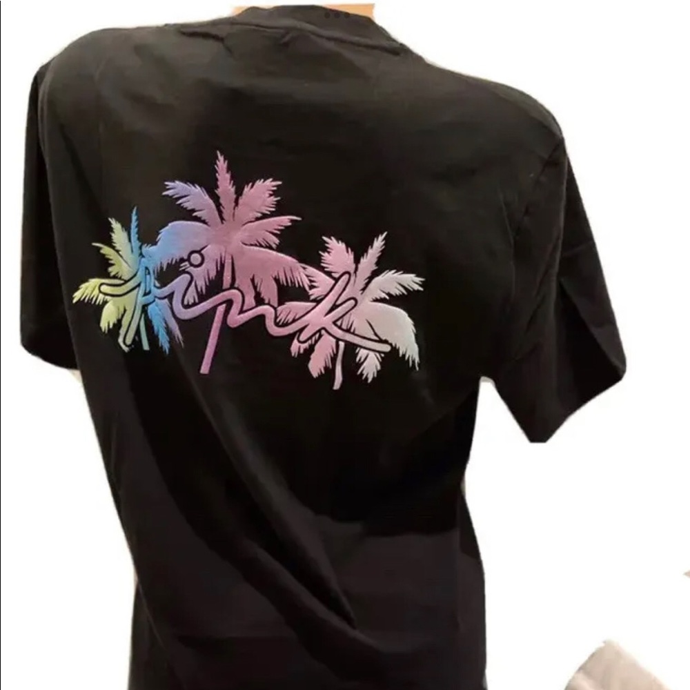 New Victorias secret pink BLING palm shine campus Tee shirt.XS-XXL BEAUTY!